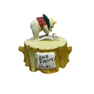 Vtg 1988 Disney Winnie the Pooh Japan Music Box Ceramic Figurine Collectible